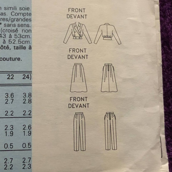Vogue sewing pattern 7593 Womens suit maxi skirt pants sz 14 16 18 - Picture 4 of 8